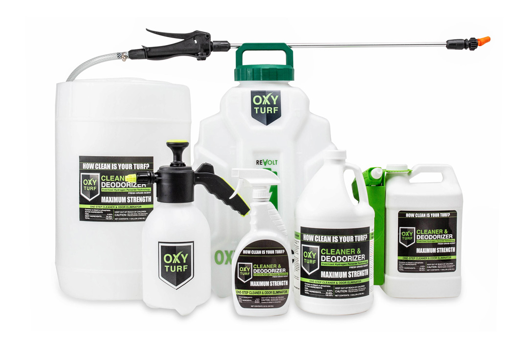 Artificial turf maintenance in Lantana with Oxy Turf cleaning solution