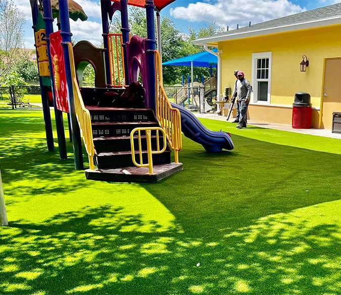 A Playground in Jupiter, Florida with Synthetic Turf